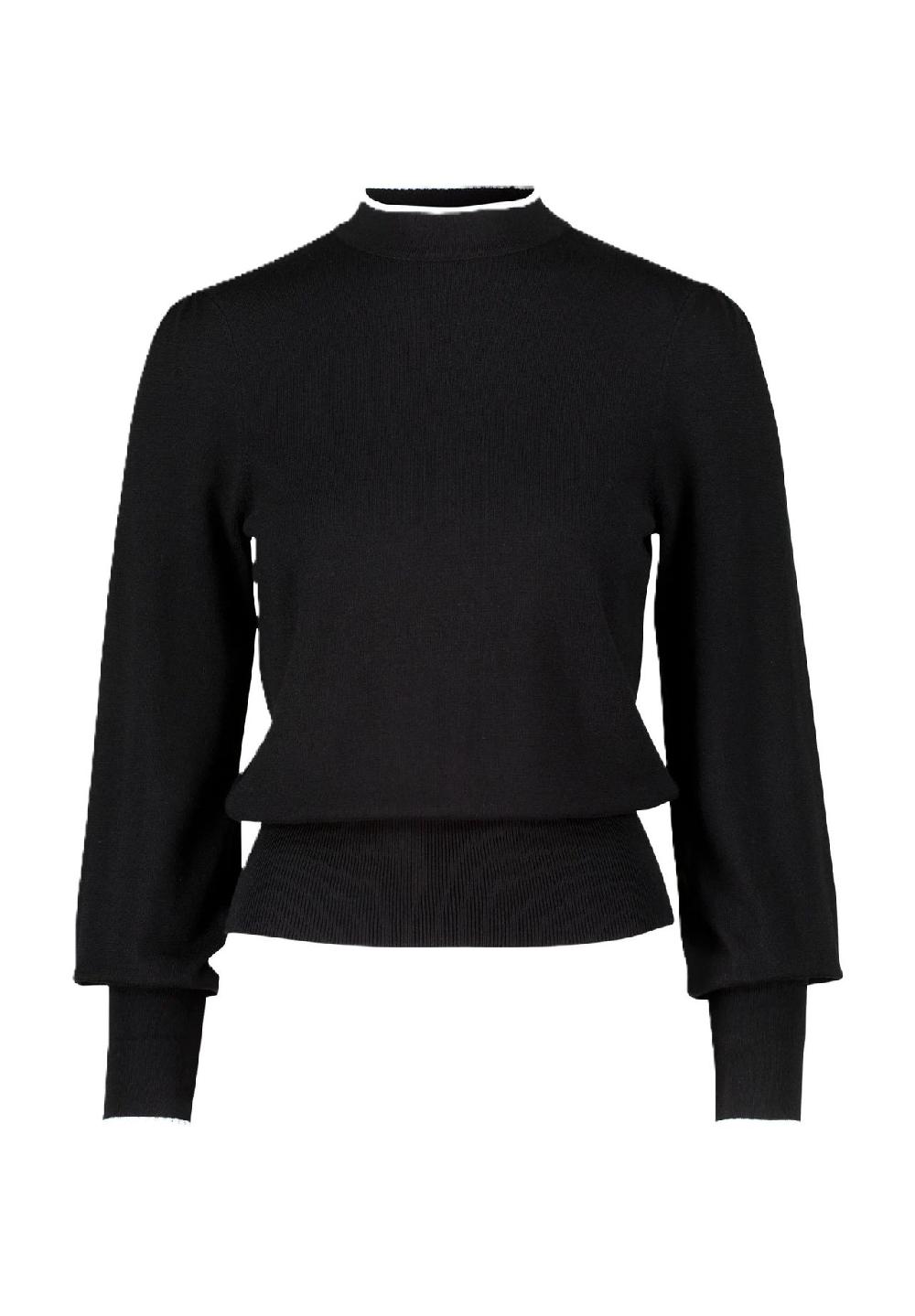 zero Pullover Stehkragen Kontrastpaspel für Damen