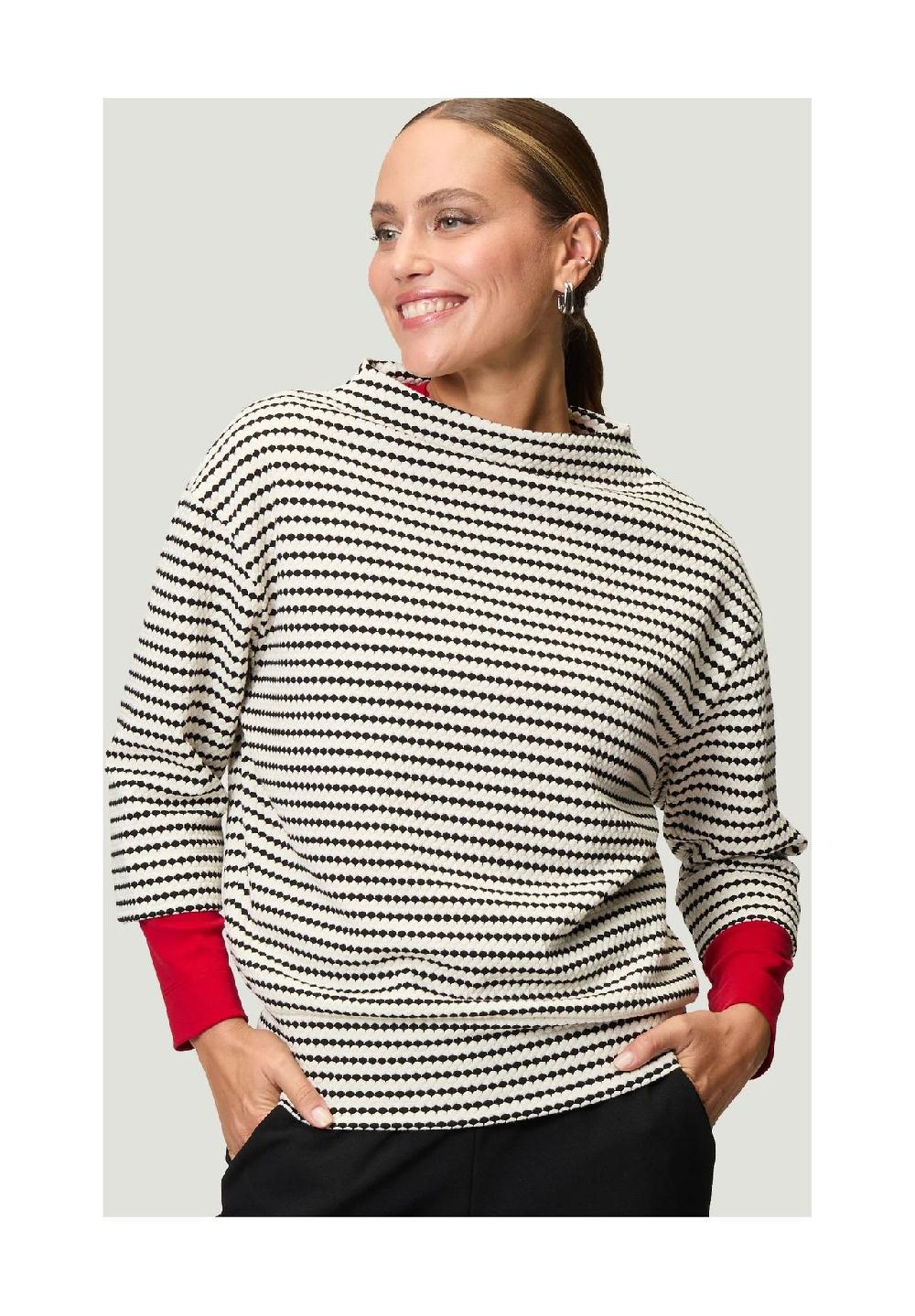 zero Sweatshirt 3/4-Arm Stehkragen für Damen