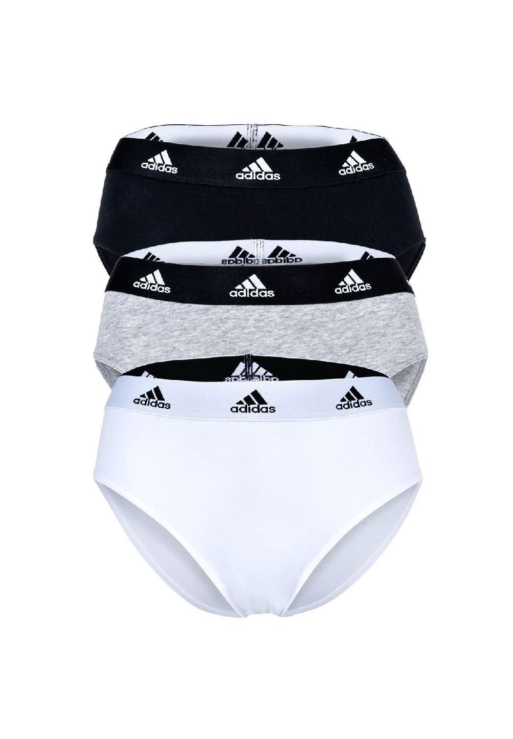 adidas Damen Slip 3er Pack - Bikini 3PK Unterwäsche Cotton Stretch Logo uni