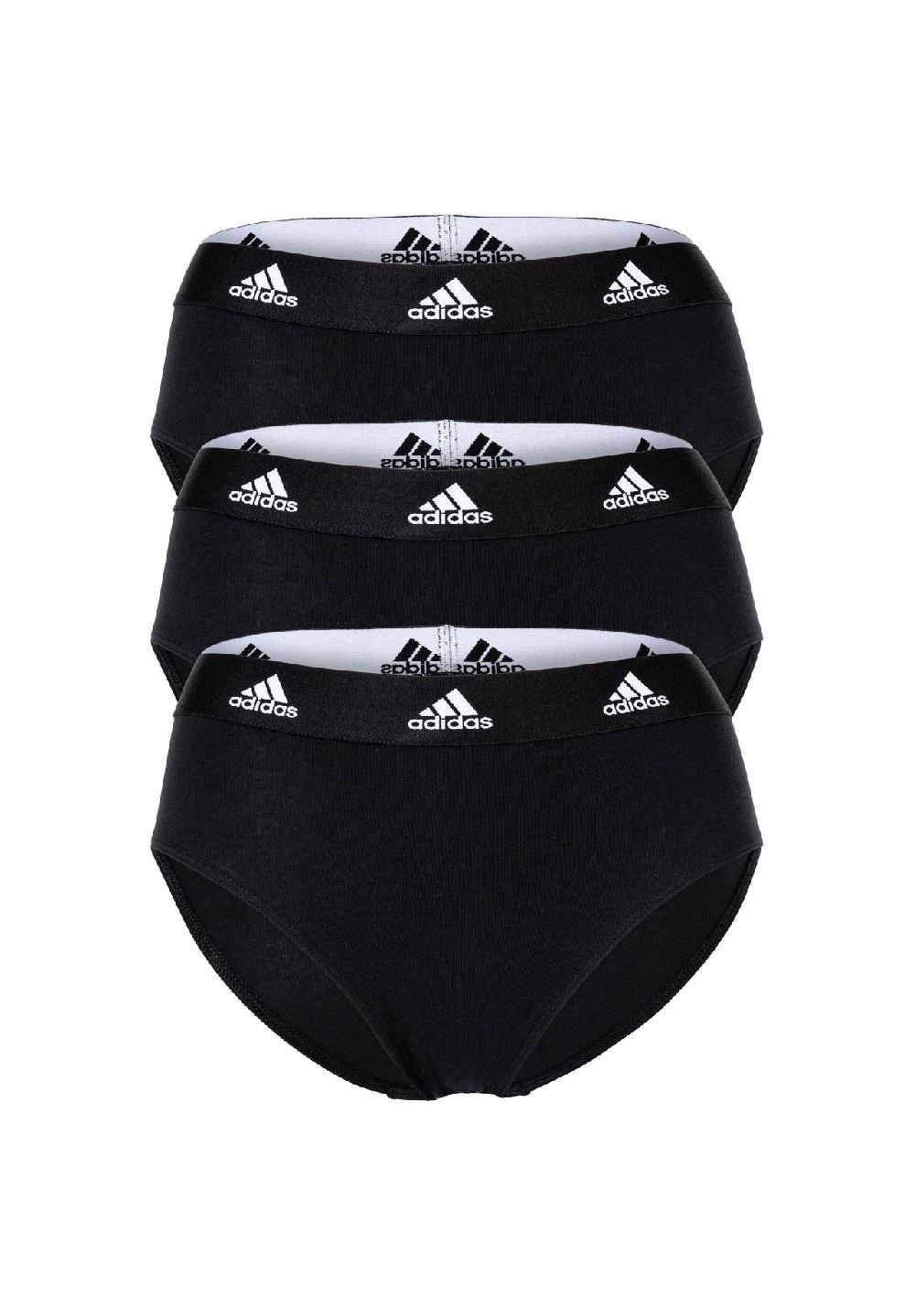 adidas Damen Slip 3er Pack - Bikini 3PK Unterwäsche Cotton Stretch Logo uni