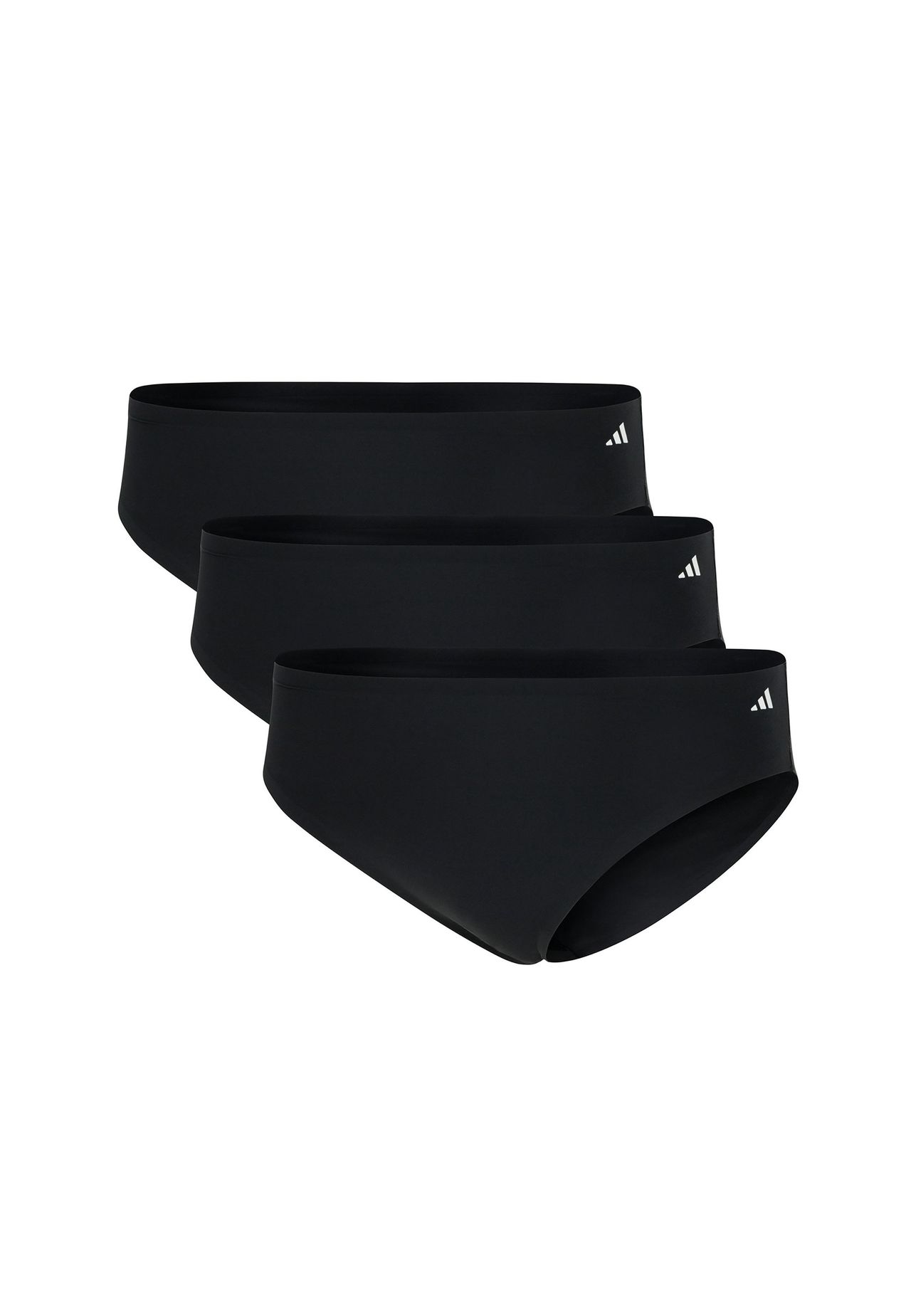 adidas Damen Slips 3er Pack - Bikinislips Active Light Flex Unterwäsche Logo einfarbig