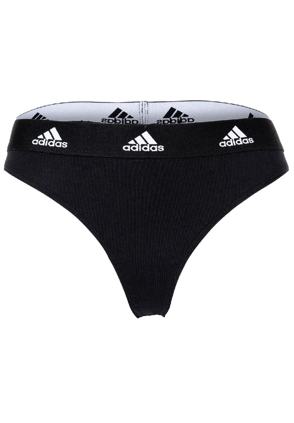 Adidas Damen Strings 3er Pack - Thong 3PK Unterwäsche Cotton Stretch Logo Uni