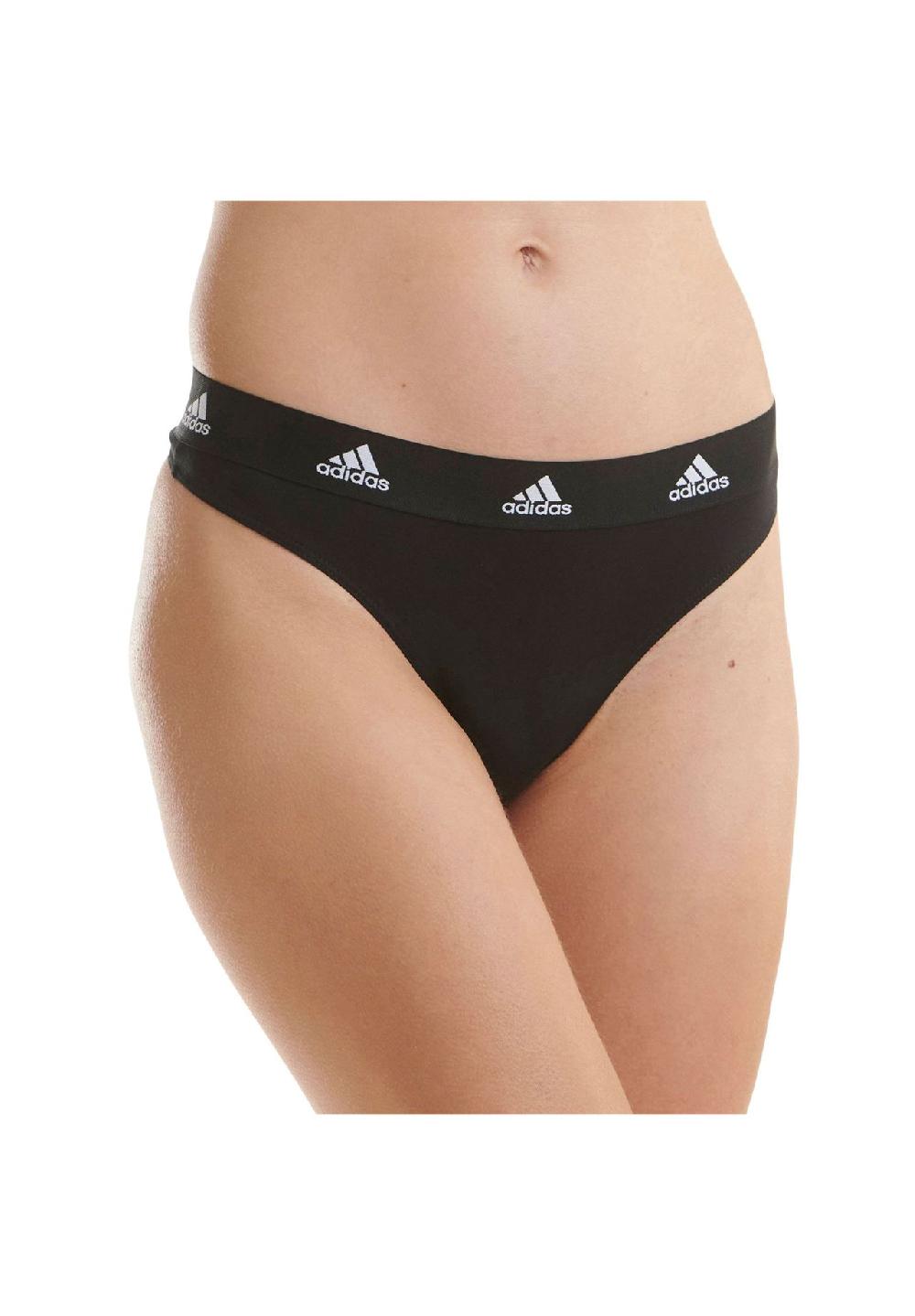 Adidas Damen Strings 3er Pack - Thong 3PK Unterwäsche Cotton Stretch Logo Uni