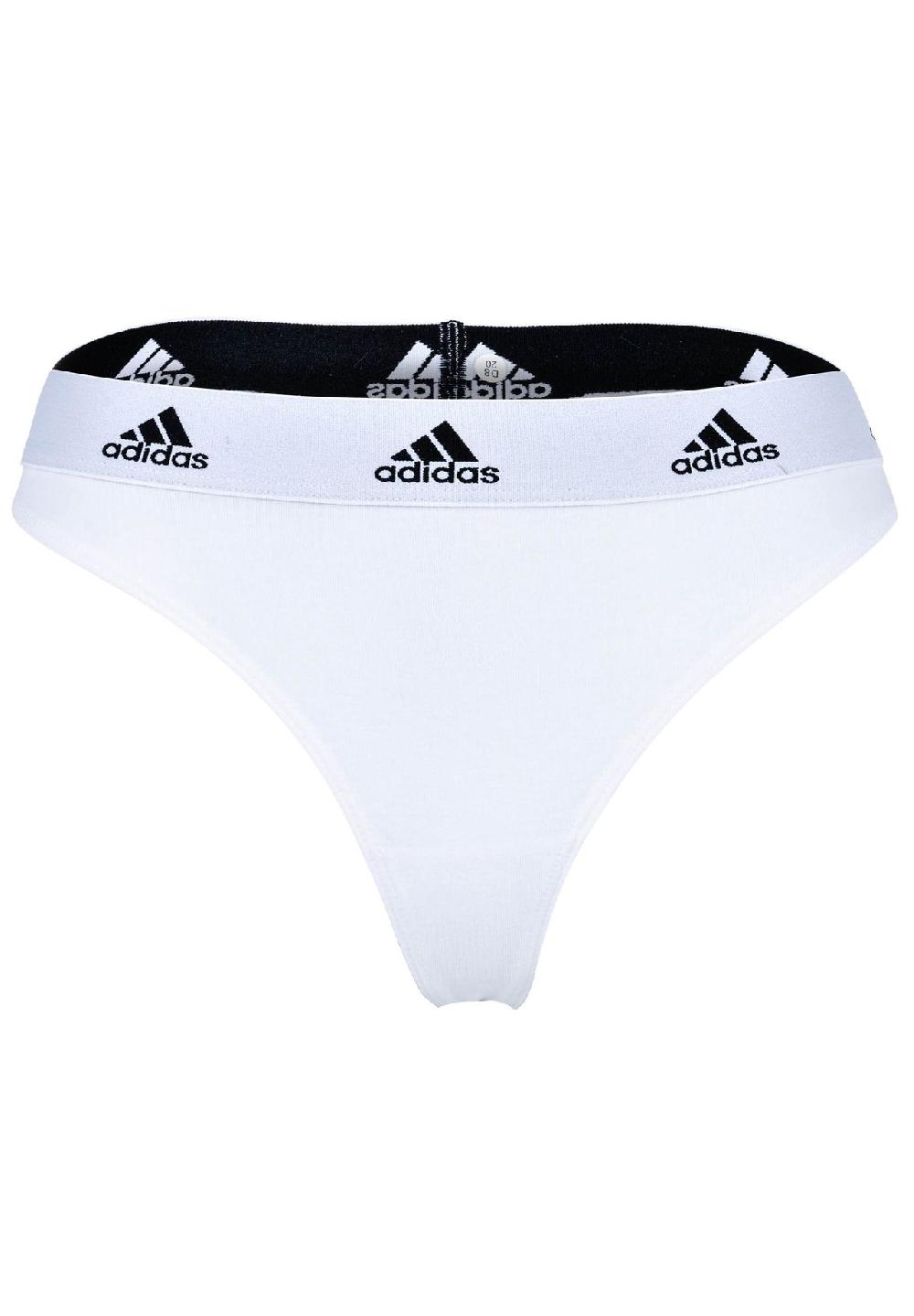 Adidas Damen Strings 3er Pack - Thong 3PK Unterwäsche Cotton Stretch Logo Uni