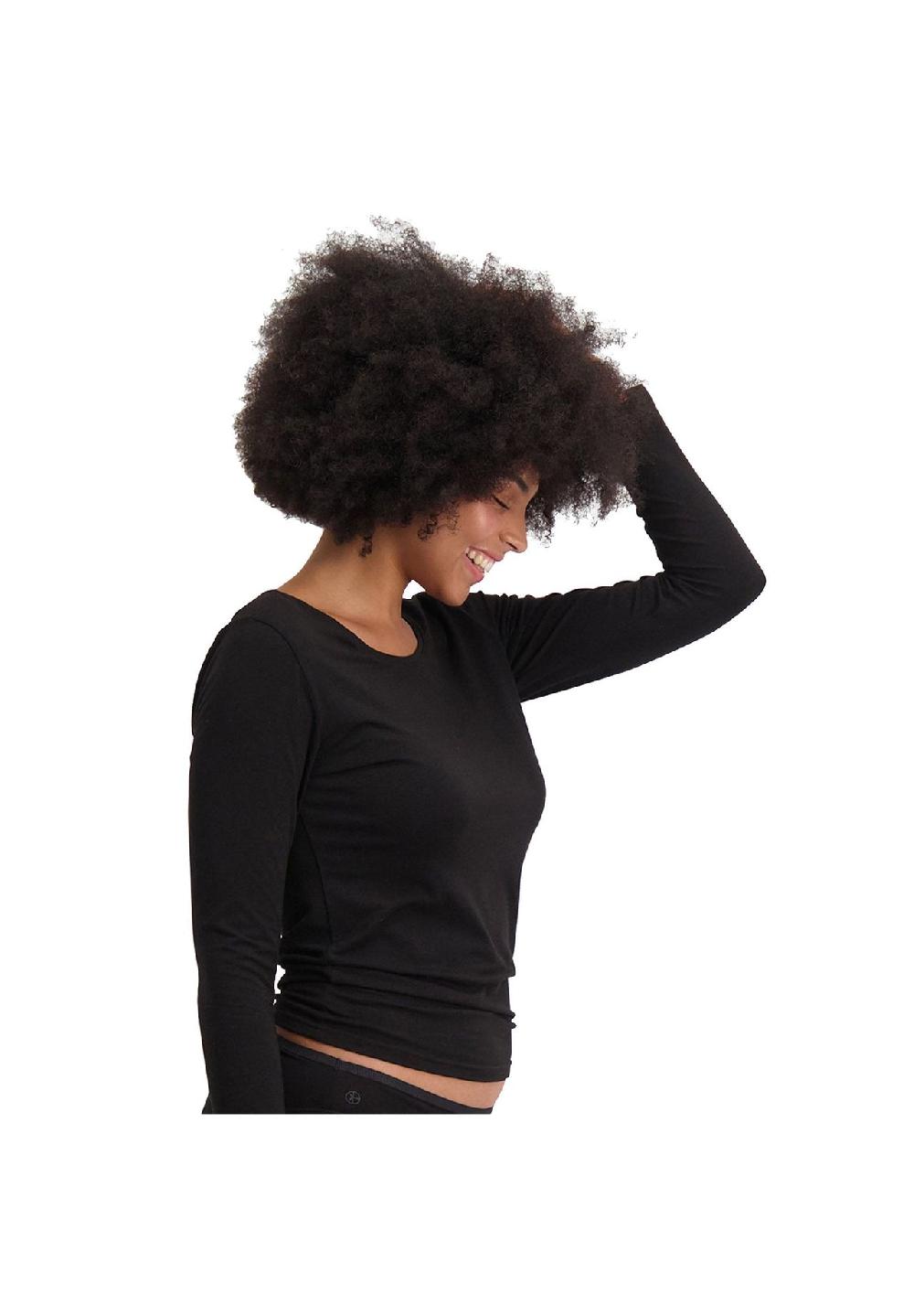 Bamboo Basics© Damen T-Shirt 2er Pack - LARA Logsleeve Unterhemd Rundhals Uni