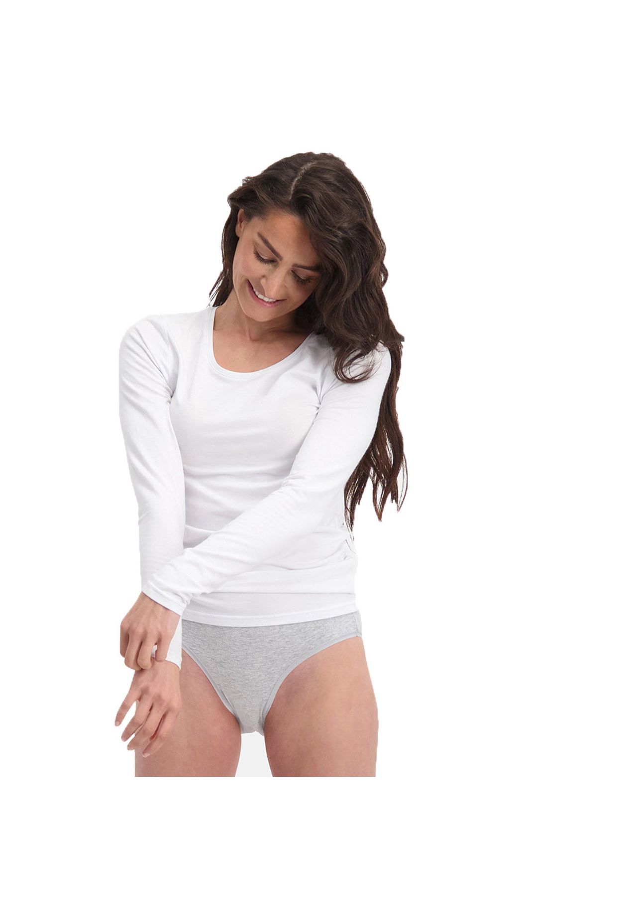 Bamboo Basics© Damen T-Shirt 2er Pack - LARA Logsleeve Unterhemd Rundhals Uni