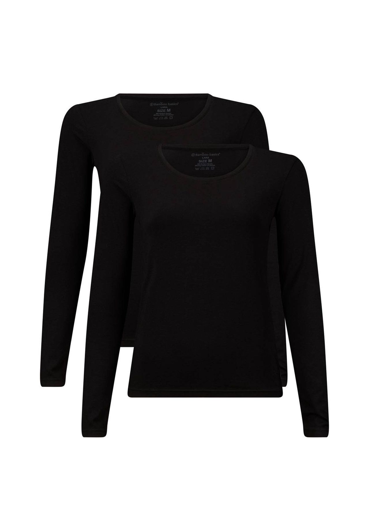 Bamboo basics© Damen T-Shirt 2er Pack - LARA Logsleeve Unterhemd Rundhals uni