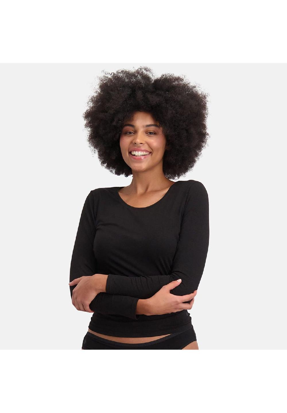 Bamboo Basics© Damen T-Shirt 4er Pack - LARA Logsleeve Unterhemd Rundhals Uni