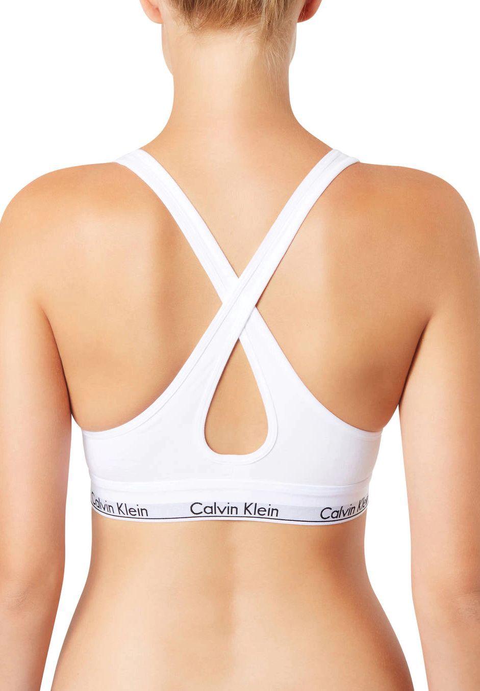 Calvin Klein Modern Cotton Bralette Gekreuzte Träger Label-Bund Für Damen