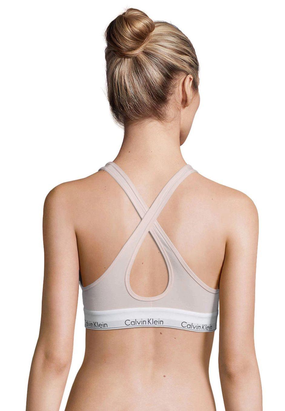 Calvin Klein Modern Cotton Bralette Gekreuzte Träger Label-Bund Für Damen
