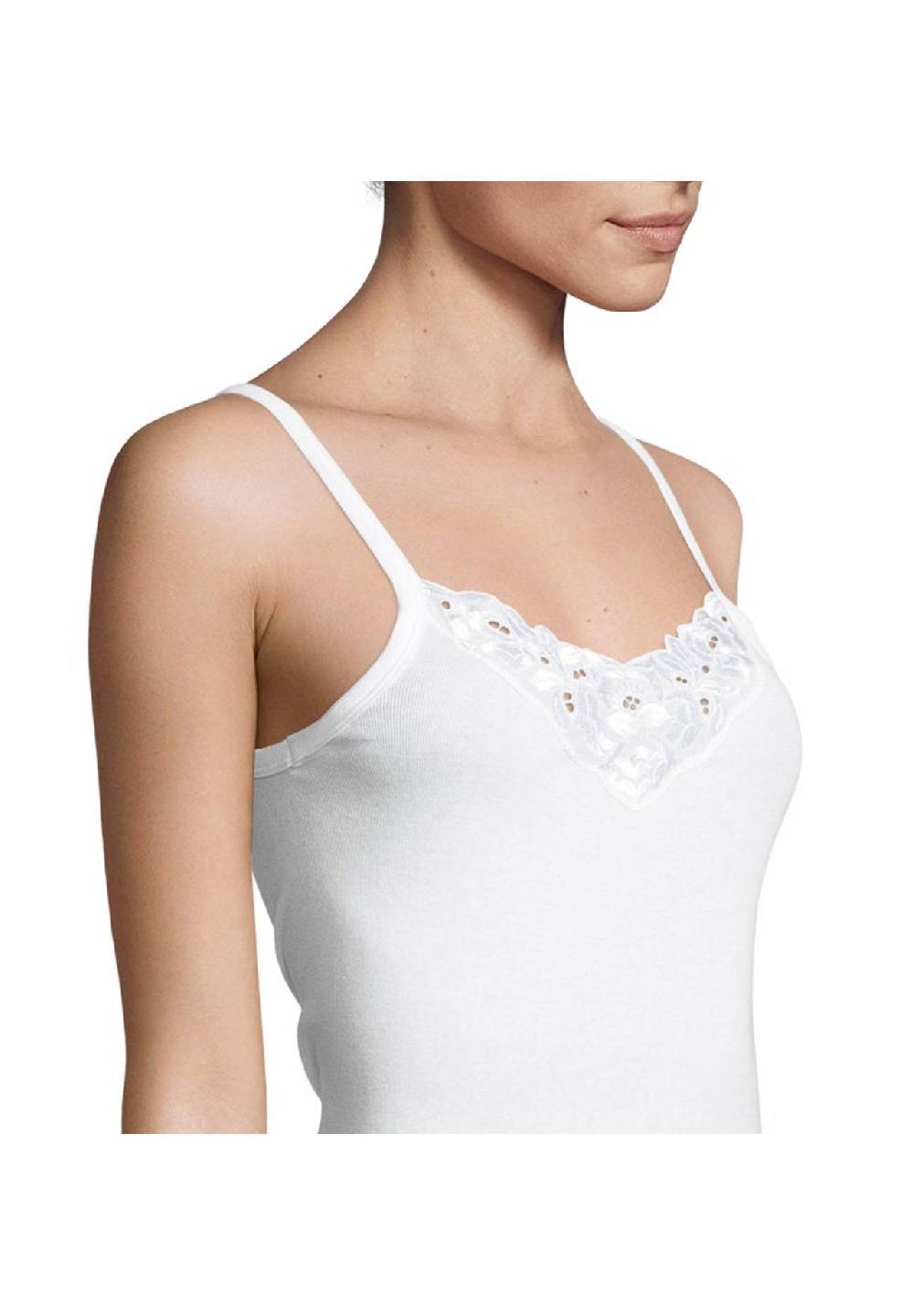 Con-ta- Unterhemd Floralbesatz Uni Für Damen