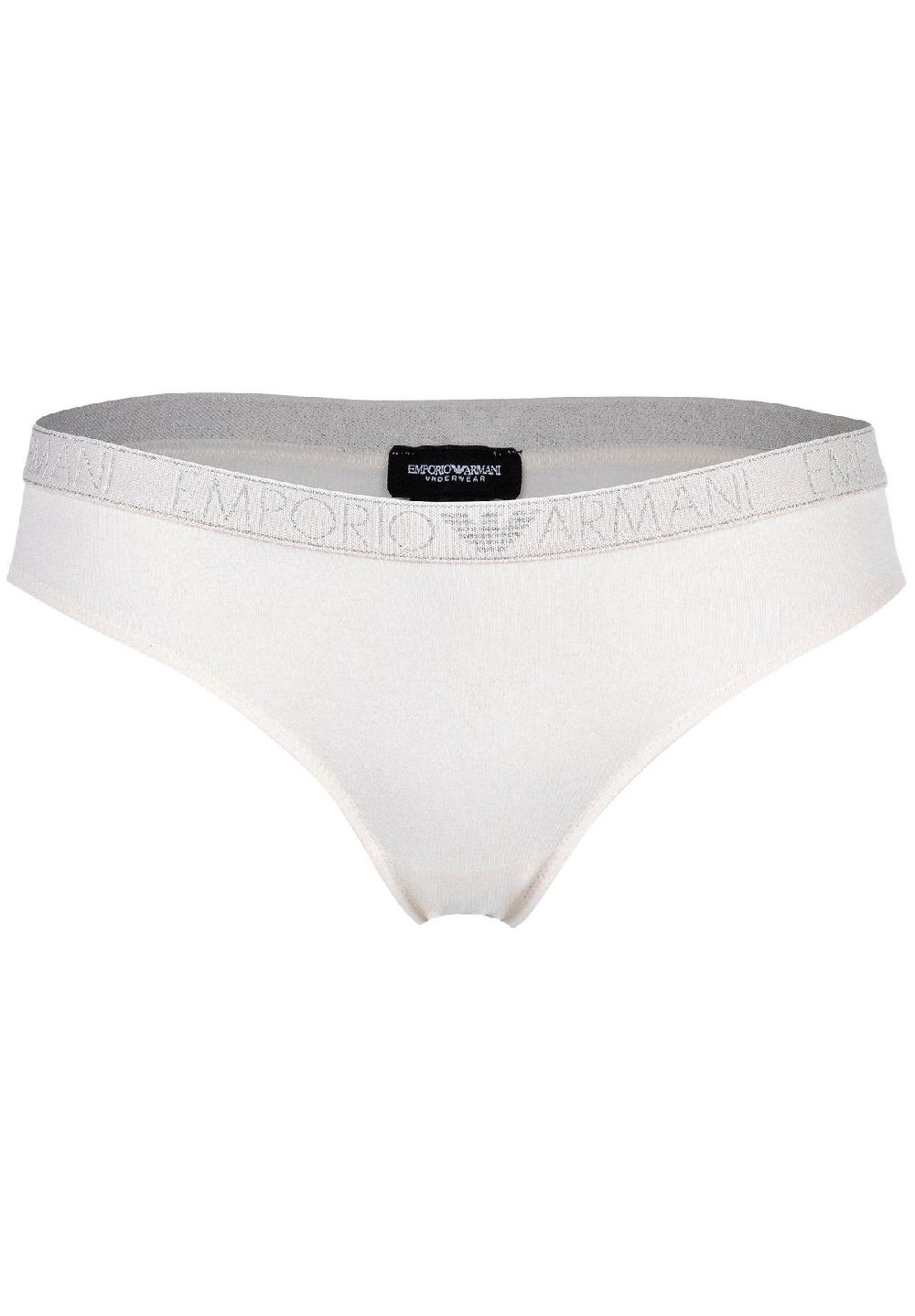EMPORIO ARMANI Damen Slip 2er Pack - ESSENTIAL STUDS LOGO Briefs Cotton Stretch