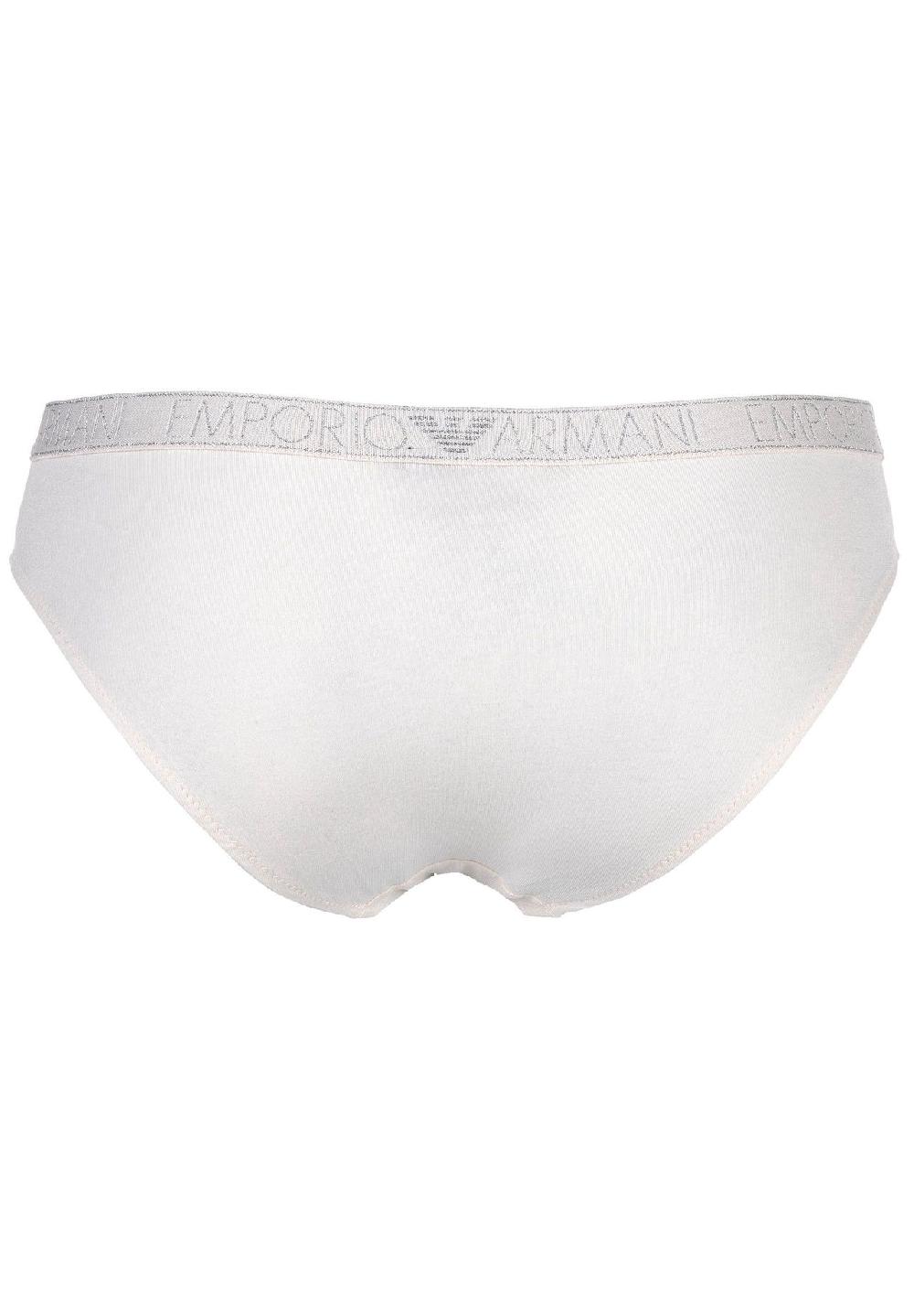 EMPORIO ARMANI Damen Slip 2er Pack - ESSENTIAL STUDS LOGO Briefs Cotton Stretch