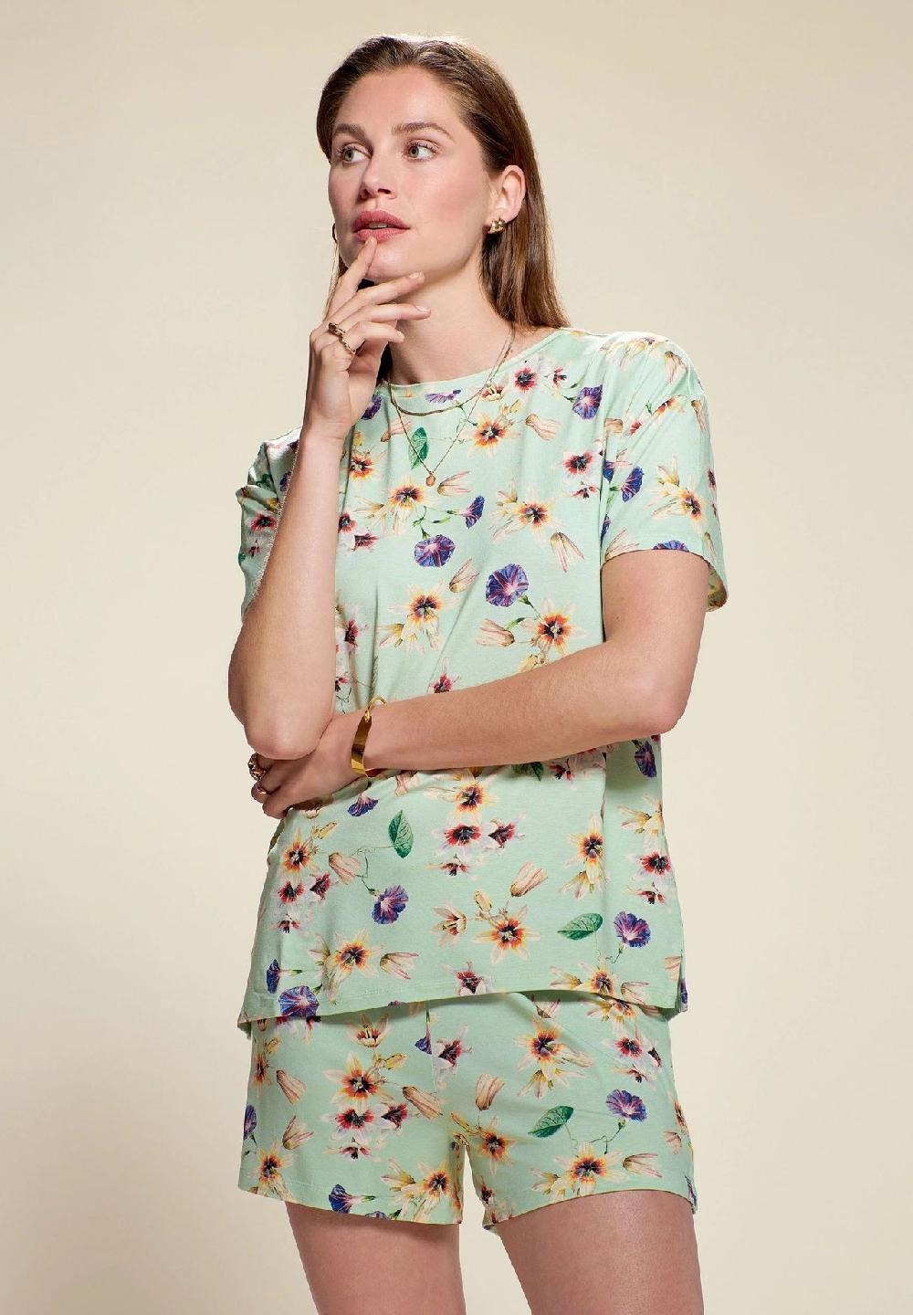 ESSENZA Denna Fiorre Schlafanzug-Oberteil Rundhals Für Damen