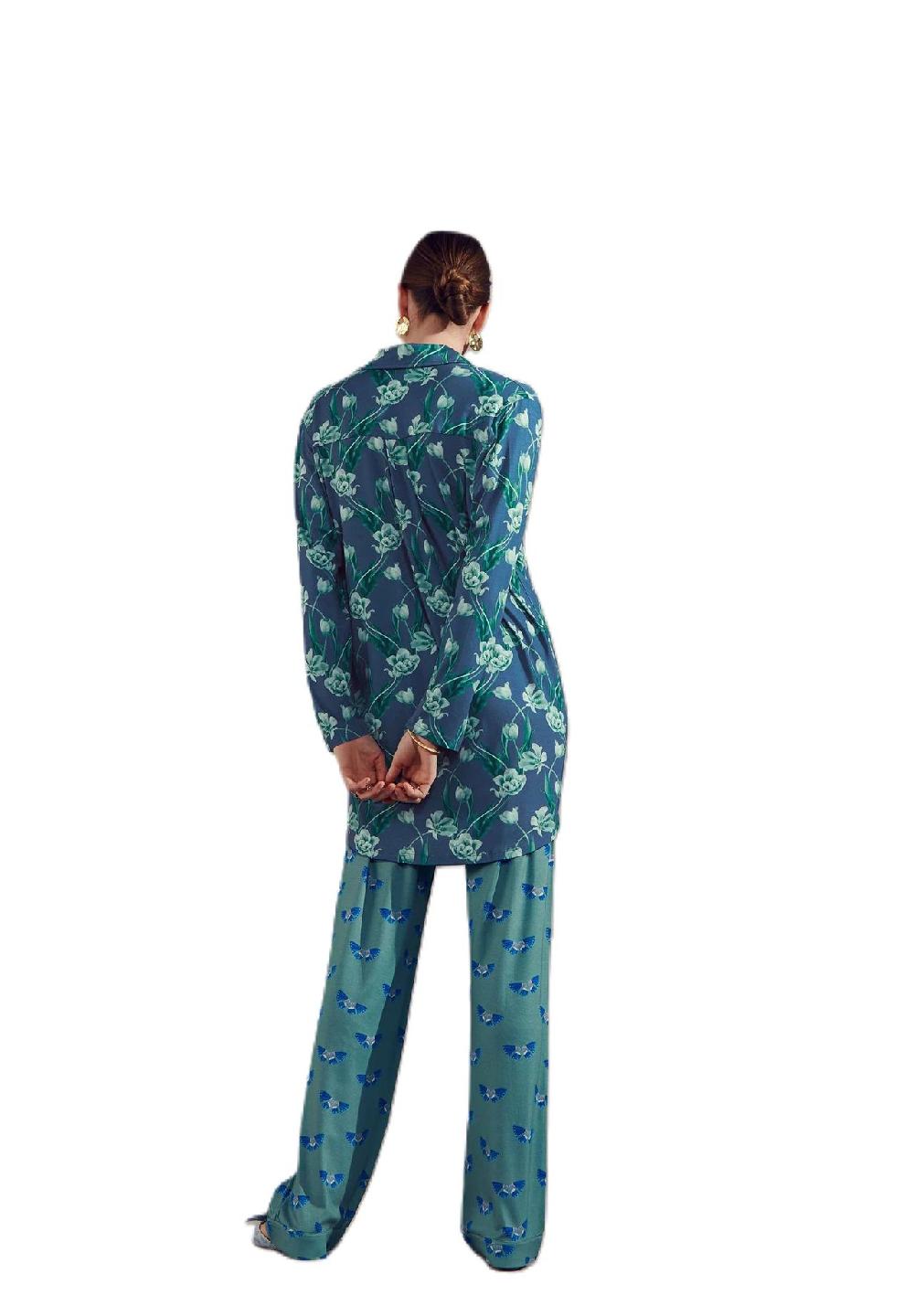 ESSENZA Valentina Schlafanzug-Oberteil Durchgehende Knopfleiste Für Damen