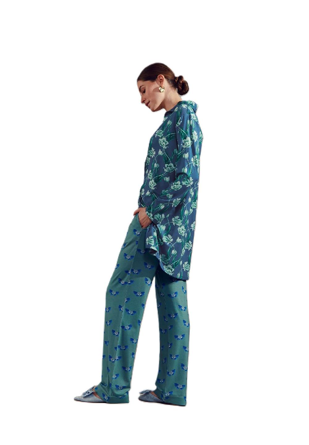 ESSENZA Valentina Schlafanzug-Oberteil Durchgehende Knopfleiste Für Damen