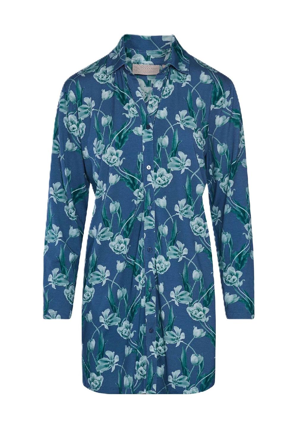 ESSENZA Valentina Schlafanzug-Oberteil durchgehende Knopfleiste für Damen