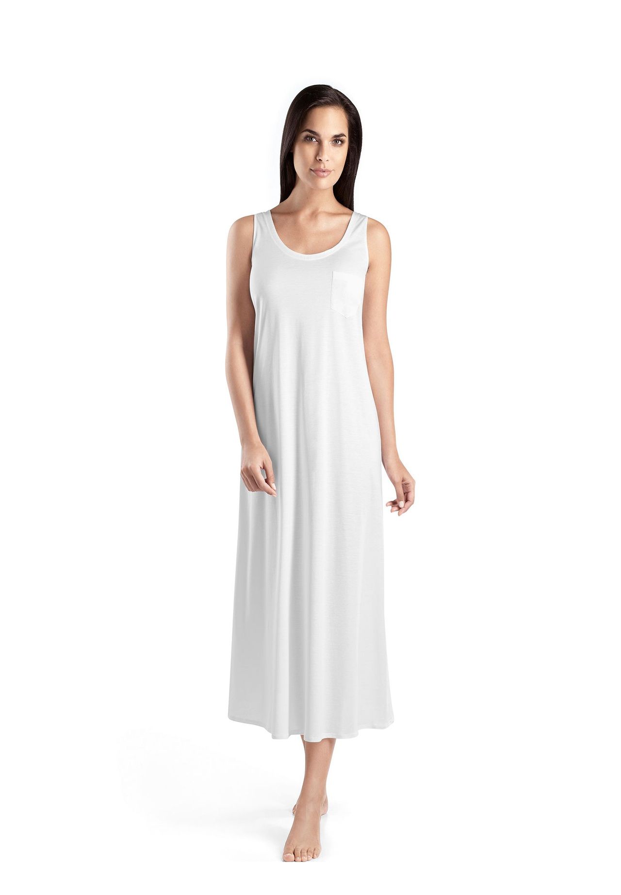 HANRO Ärmelloses Nachthemd Cotton Deluxe 130cm