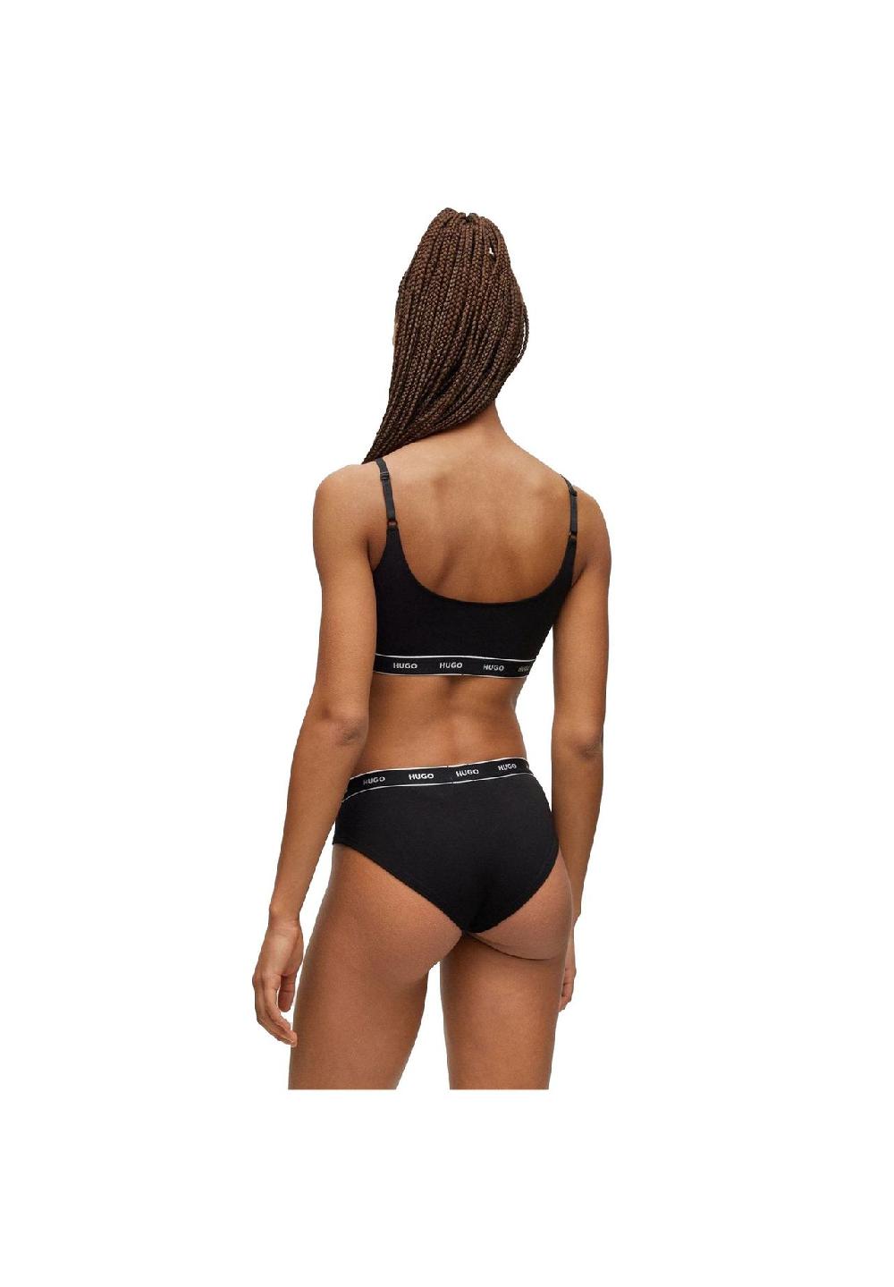 HUGO Damen Slips 3er Pack - Brief Stripe Unterwäsche Baumwolle Logo Einfarbig