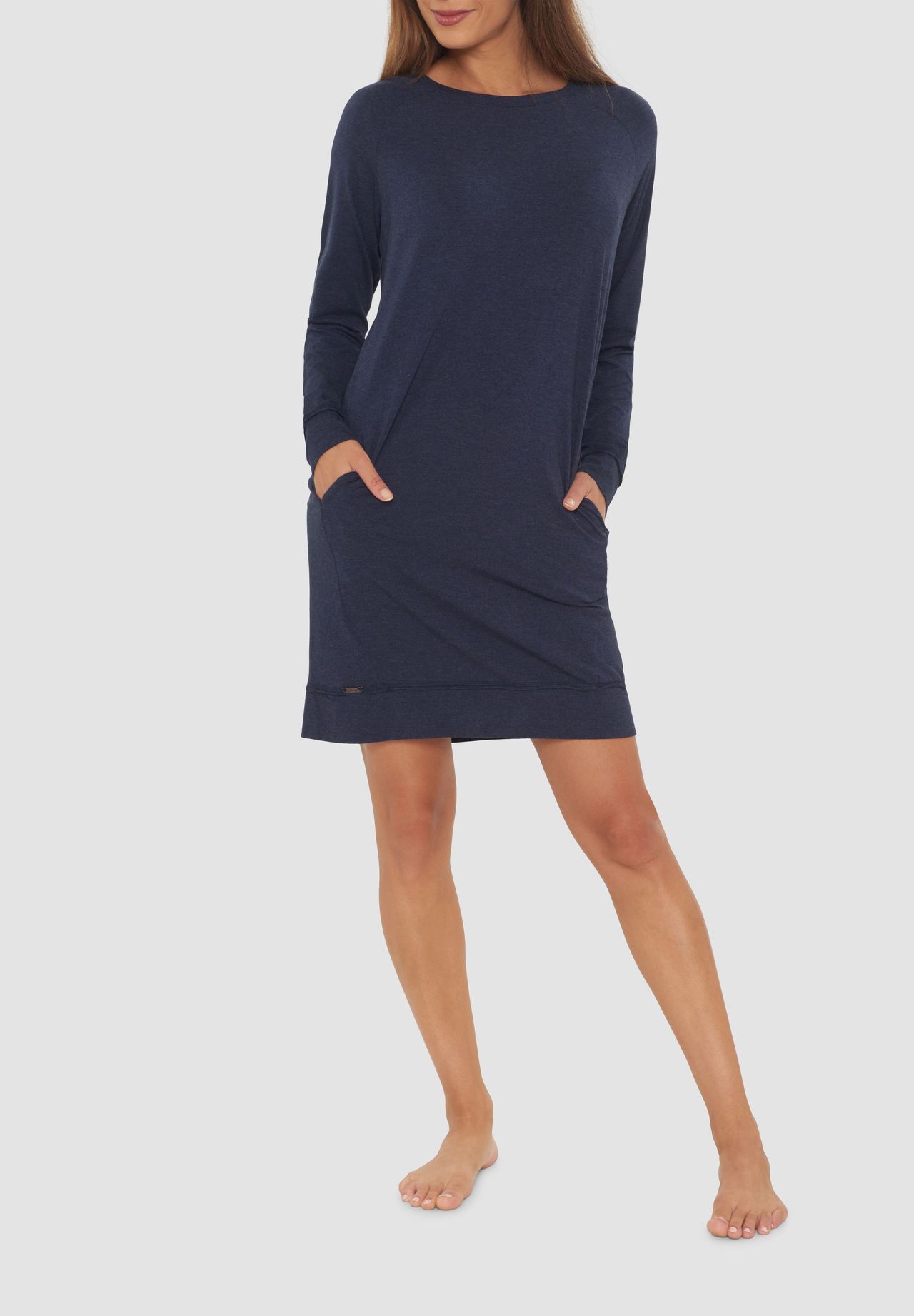 JOCKEY® Supersoft Lounge Sleepshirt Langarm Eingrifftaschen Für Damen