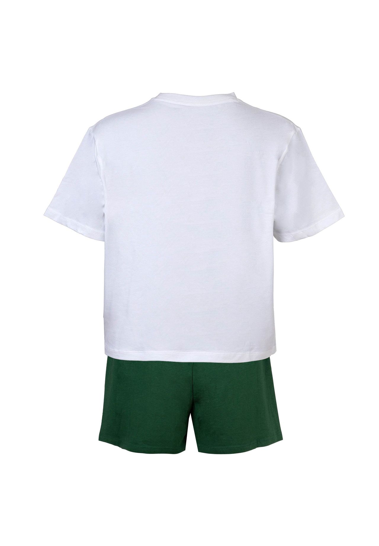 LACOSTE Damen Schlafanzug Kurz - Shorty Pyjama-Set Logo Print Cotton Stretch