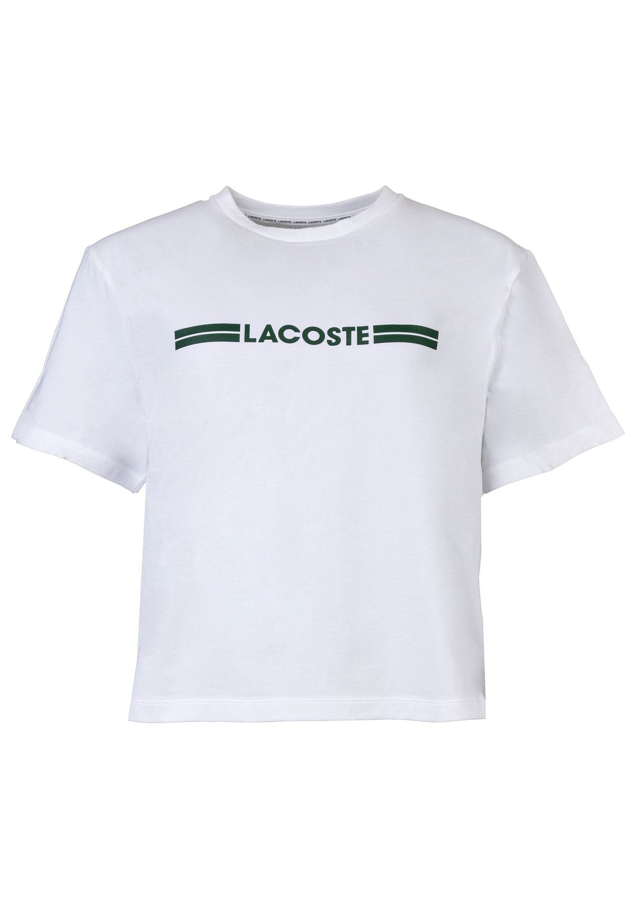 LACOSTE Damen Schlafanzug Kurz - Shorty Pyjama-Set Logo Print Cotton Stretch