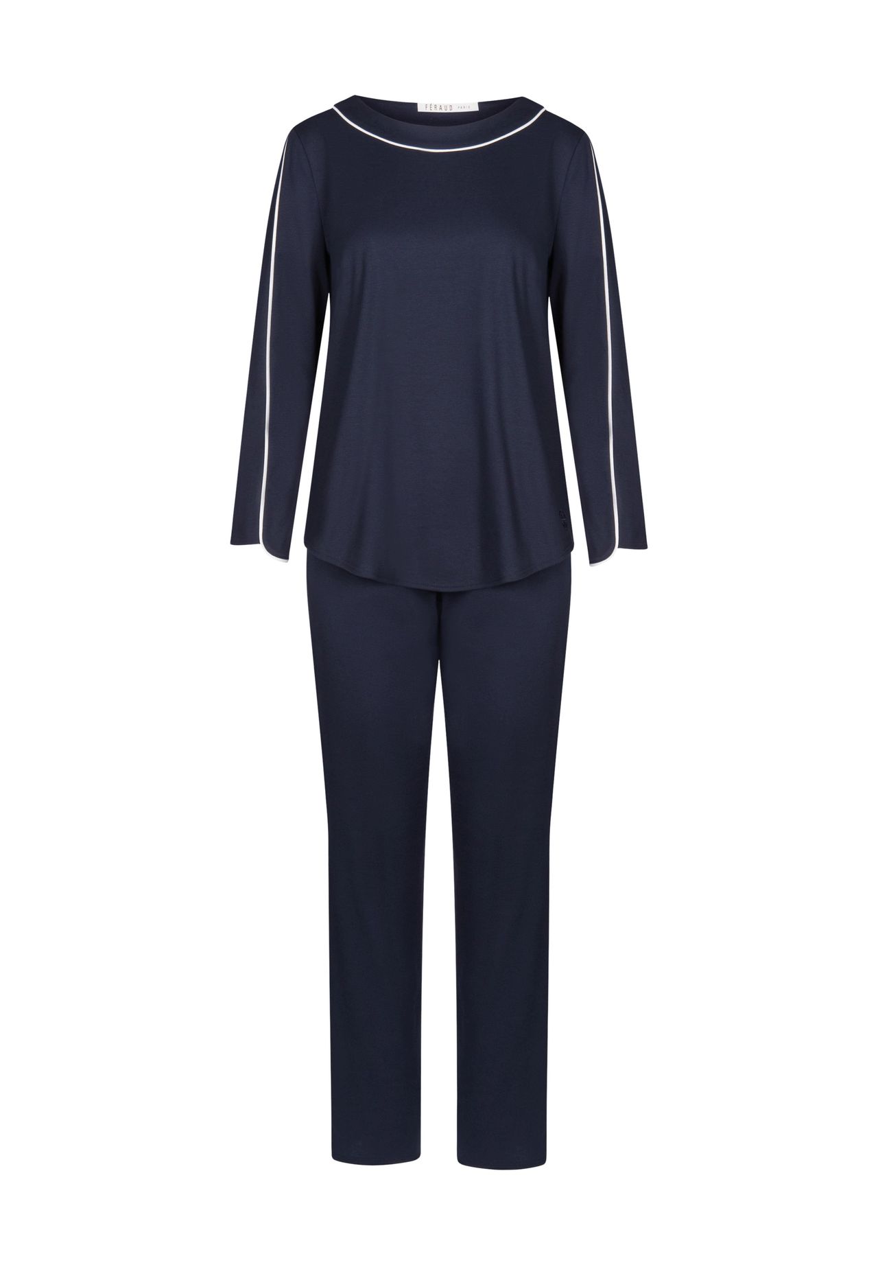 LOUIS FÉRAUD High Class Schlafanzug U-Boot-Ausschnitt Baumwolle für Damen
