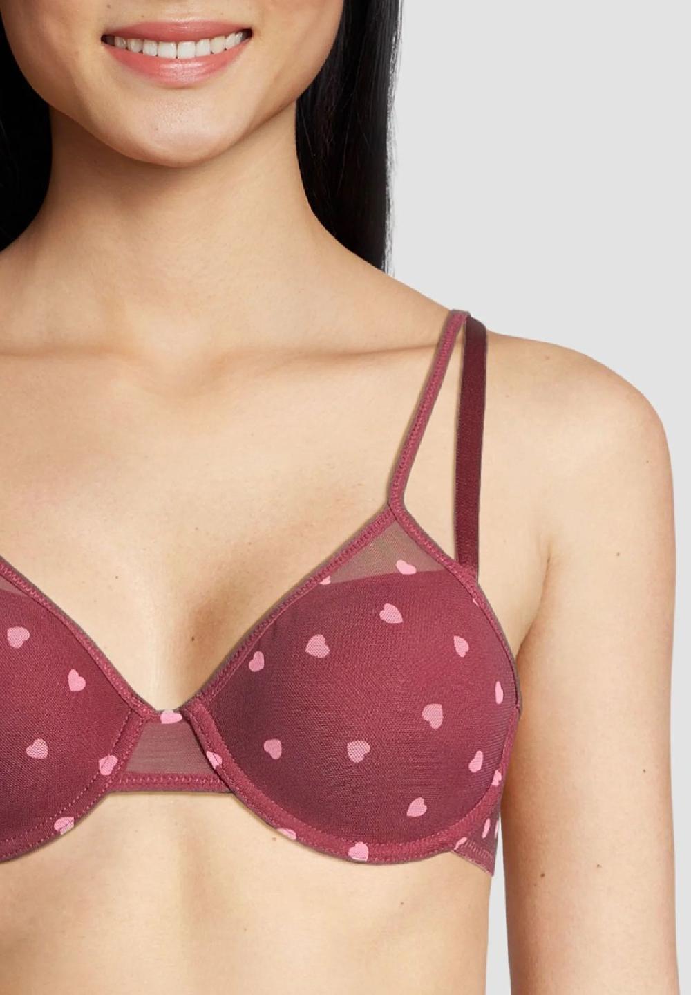 MANGUUN Bügel-BH Herzen-Design Verstellbare Doppelträger Für Damen