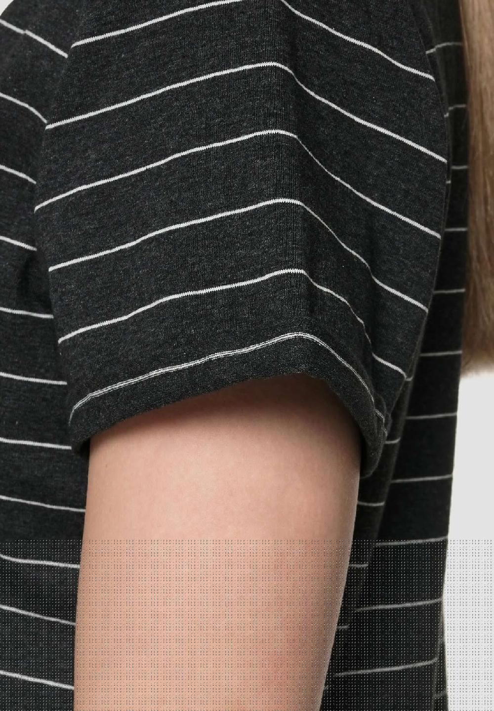 MANGUUN Schlafshirt Kurzarm Gestreift Baumwoll-Mix Für Damen