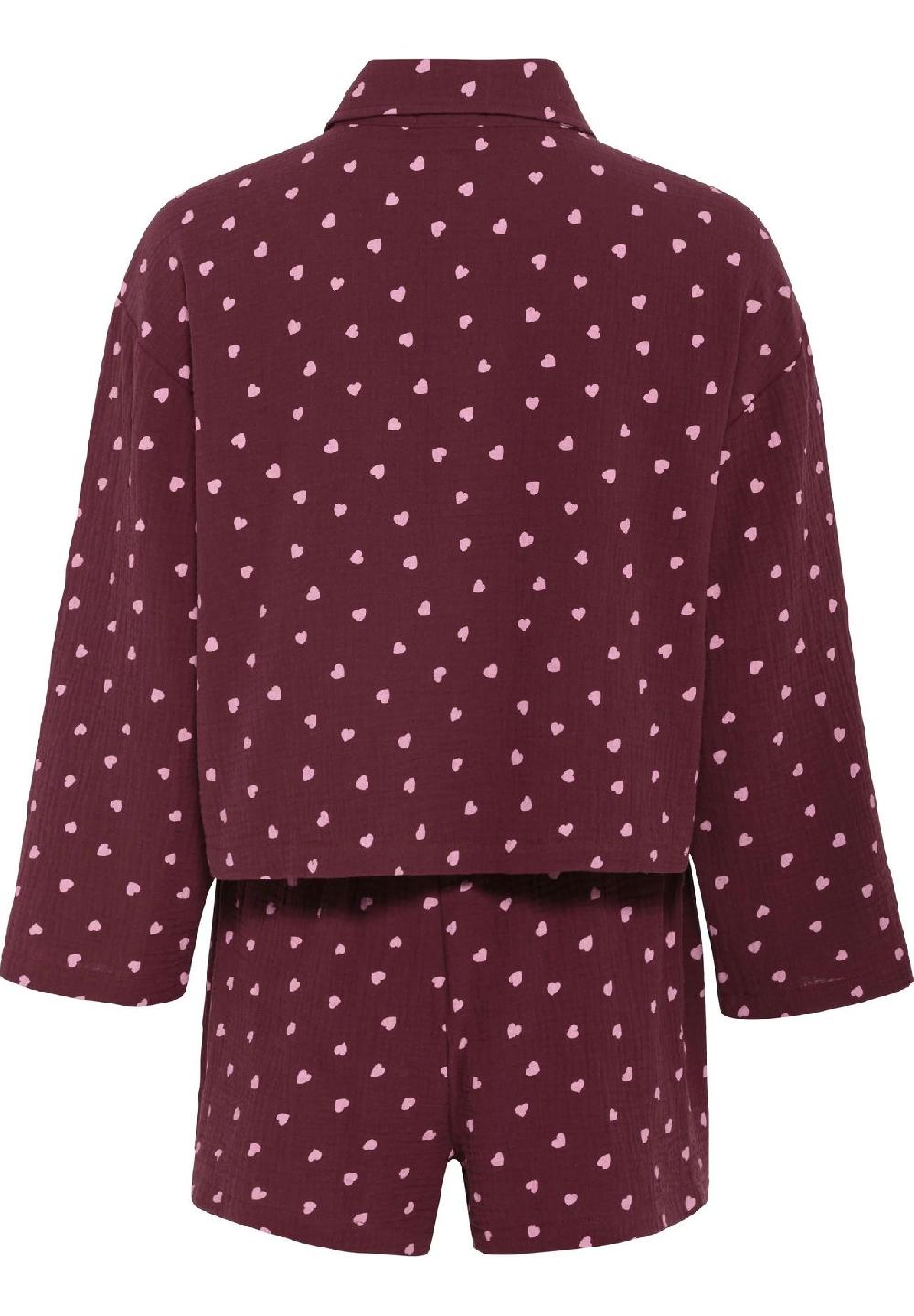 MANGUUN Shorty Herzen-Design Knopfleiste Für Damen