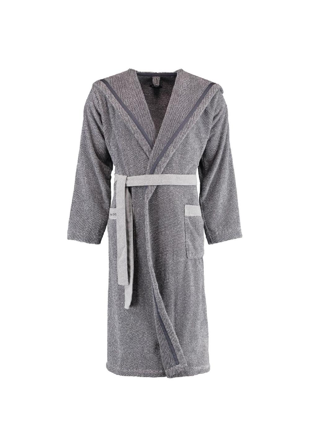 Marc O'Polo Home Bademäntel Unisex Kapuze Melange Marine-light Silver