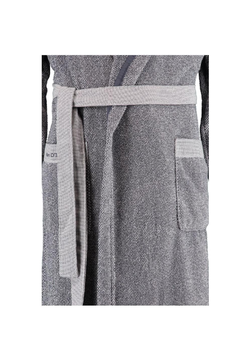 Marc O'Polo Home Bademäntel Unisex Kapuze Melange Marine-light Silver