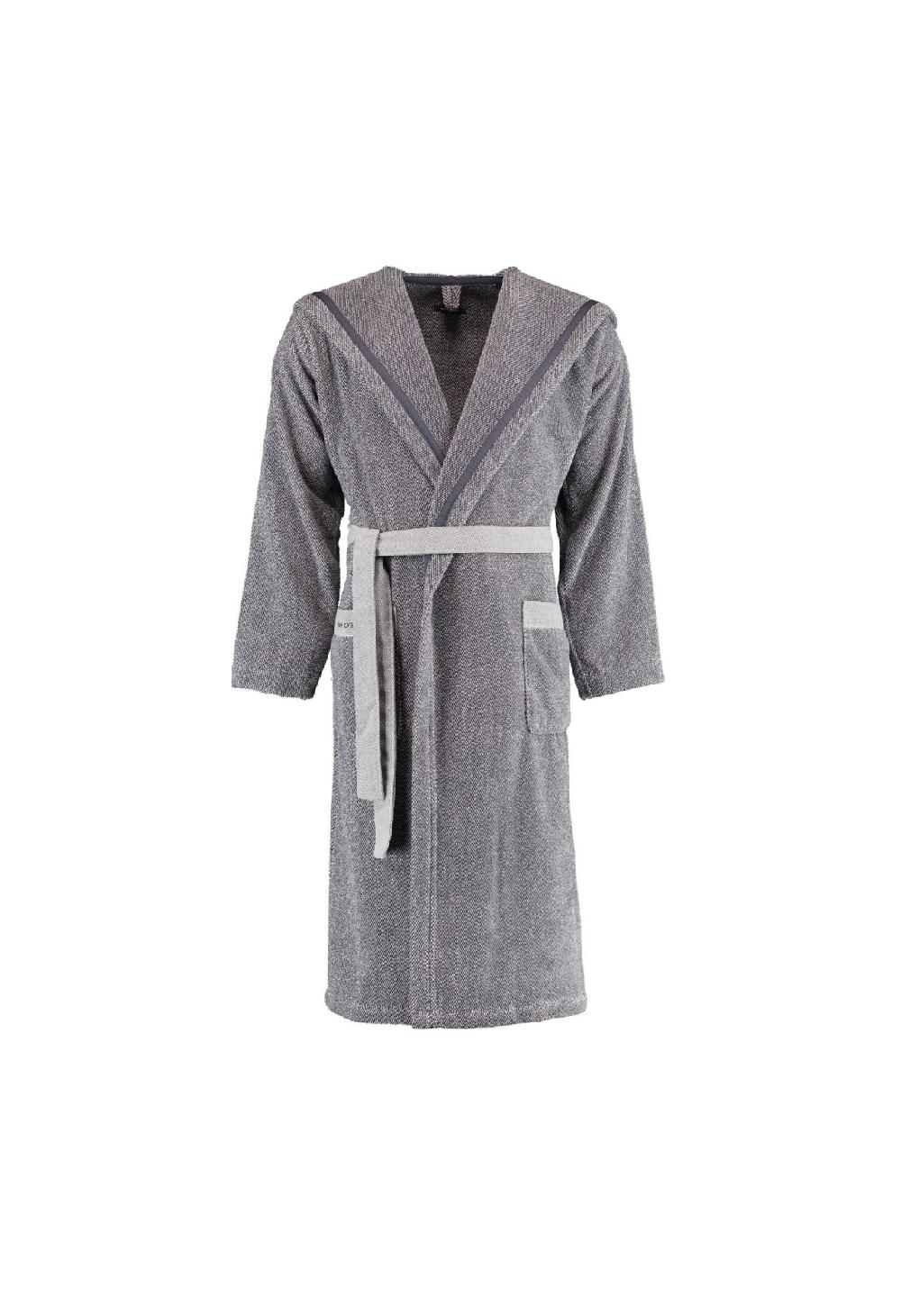 Marc O'Polo Home Bademäntel unisex Kapuze Melange marine-light silver