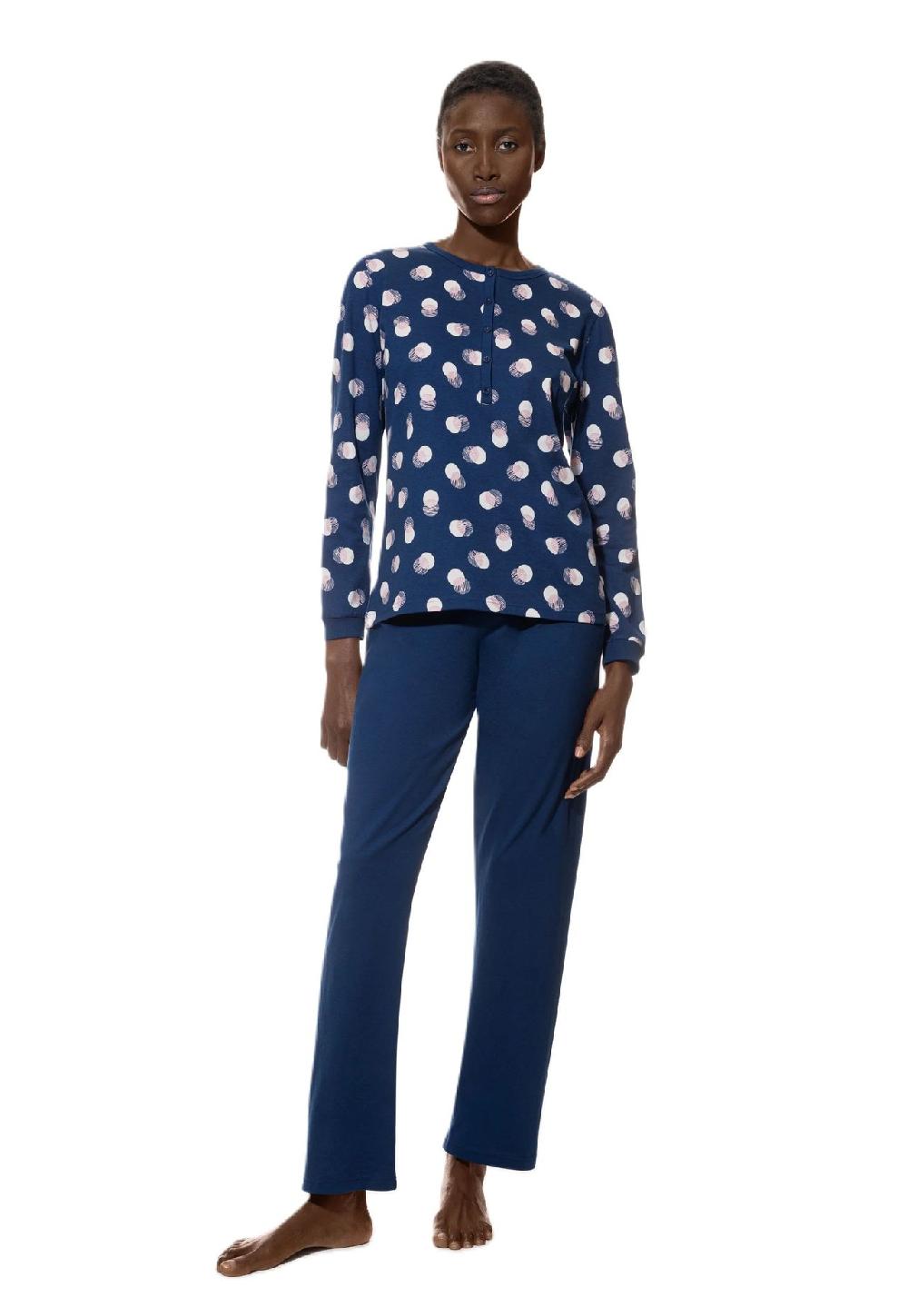 Mey Scribbled Dots Schlafanzug Henley-Ausschnitt Für Damen