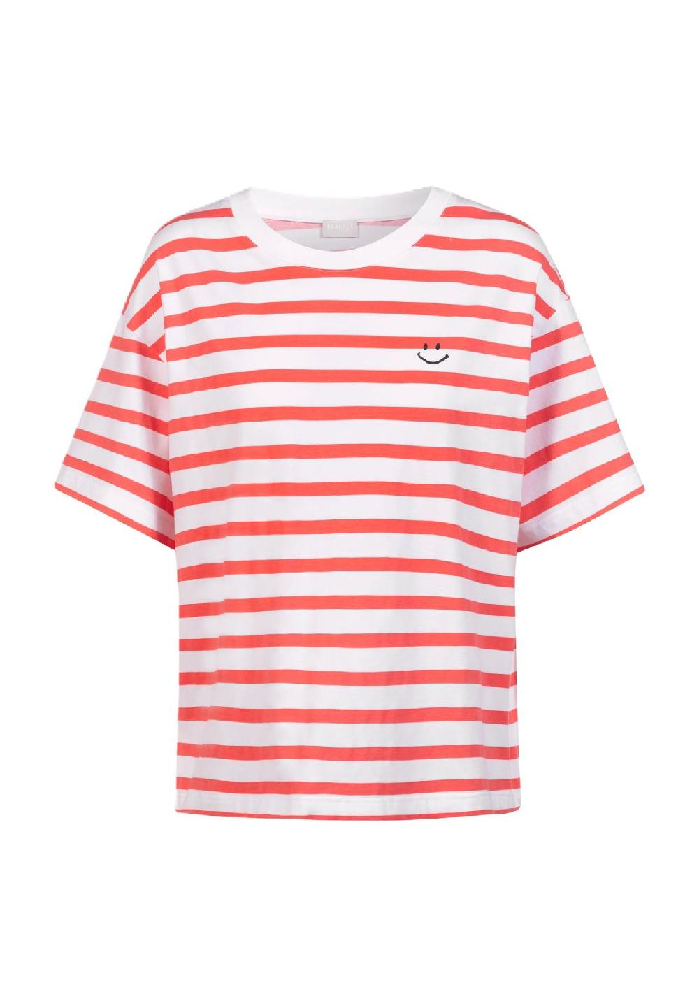 mey Summer Stripes Schlafanzug-Oberteil Kurzarm Stickerei für Damen