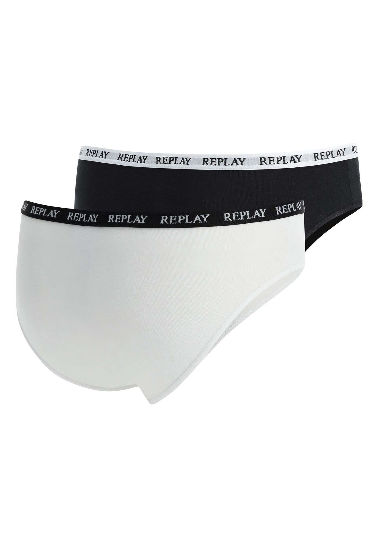 REPLAY Damen Slips 2er Pack - Slip Logobund Baumwollmischung