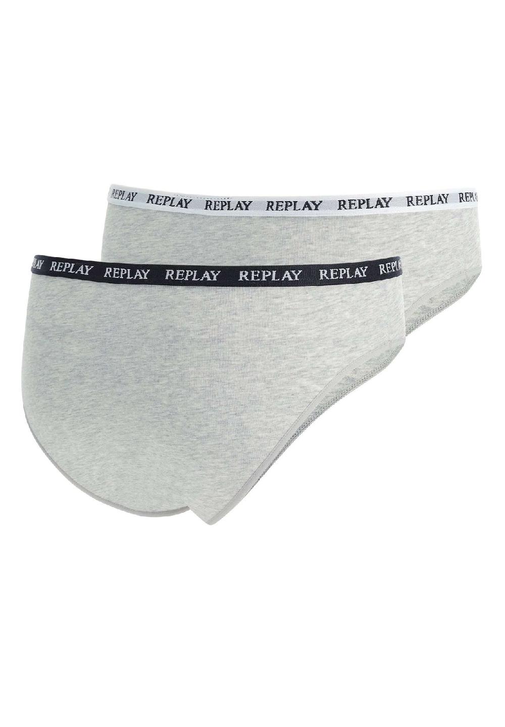 REPLAY Damen Slips 2er Pack - Slip Logobund Baumwollmischung