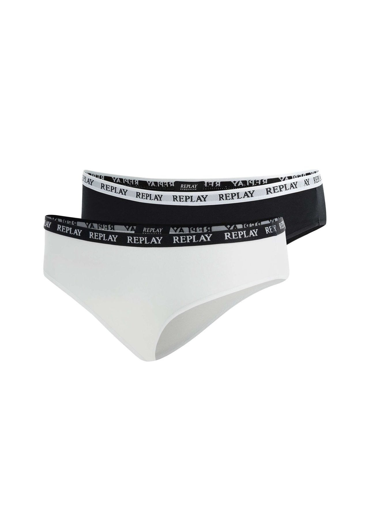 REPLAY Damen Slips 2er Pack - Slip Logobund Baumwollmischung