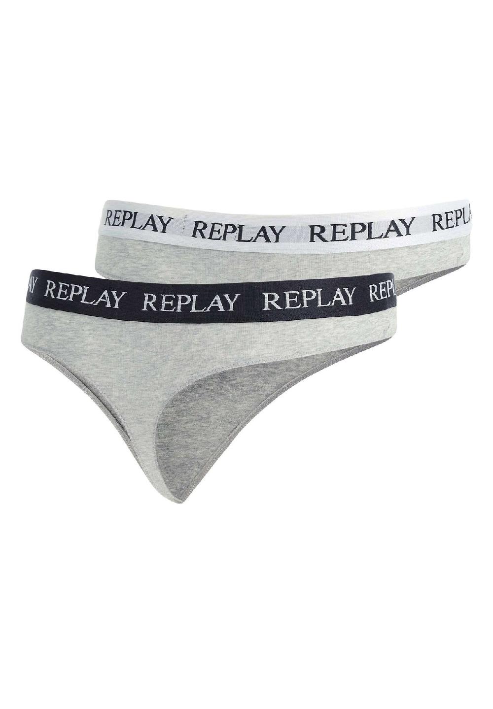 REPLAY Damen Strings 2er Pack - String Logobund Baumwollmischung