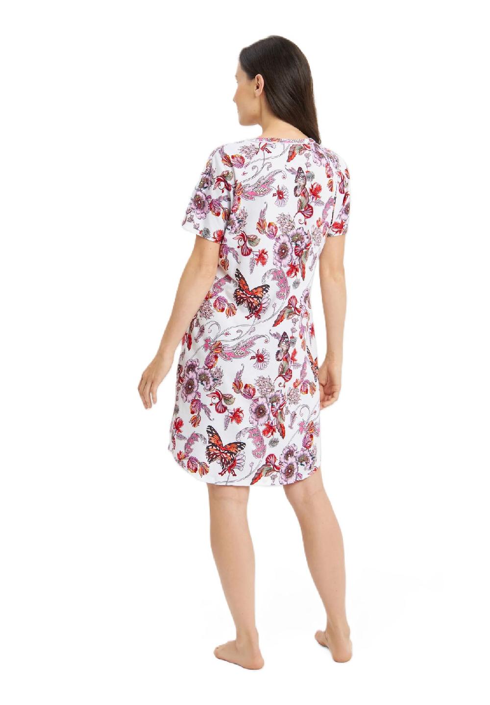 RÖSCH Butterfly Sleepshirt Kurzarm Split-Neck Für Damen