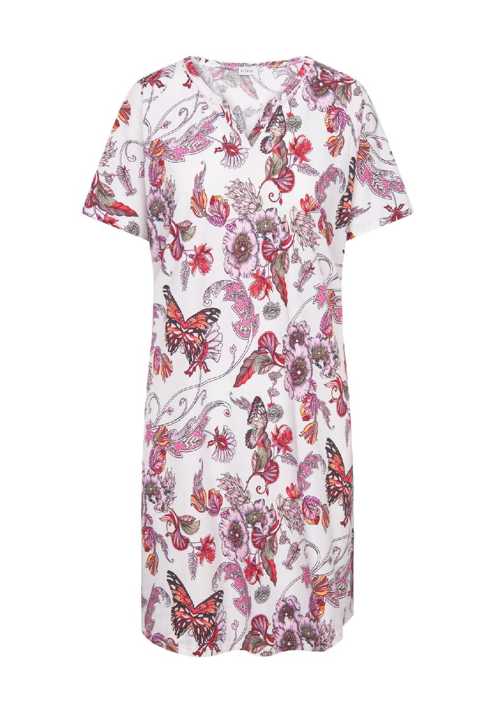 RÖSCH Butterfly Sleepshirt Kurzarm Split-Neck für Damen