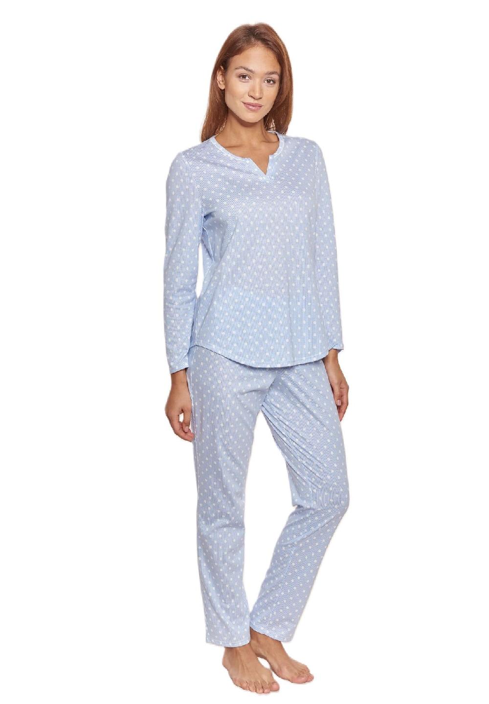 RÖSCH Schlafanzug Baumwolle Split-Neck Für Damen