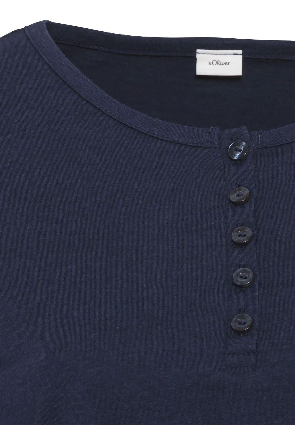 S.Oliver Perfect Nights Schlafanzug-Oberteil Henley-Ausschnitt Für Damen