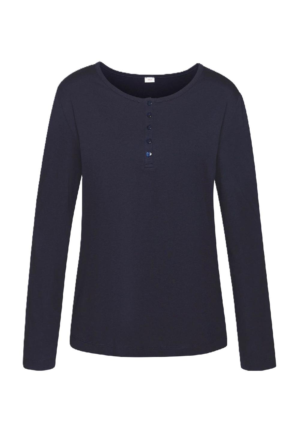 S.Oliver Perfect Nights Schlafanzug-Oberteil Henley-Ausschnitt Für Damen