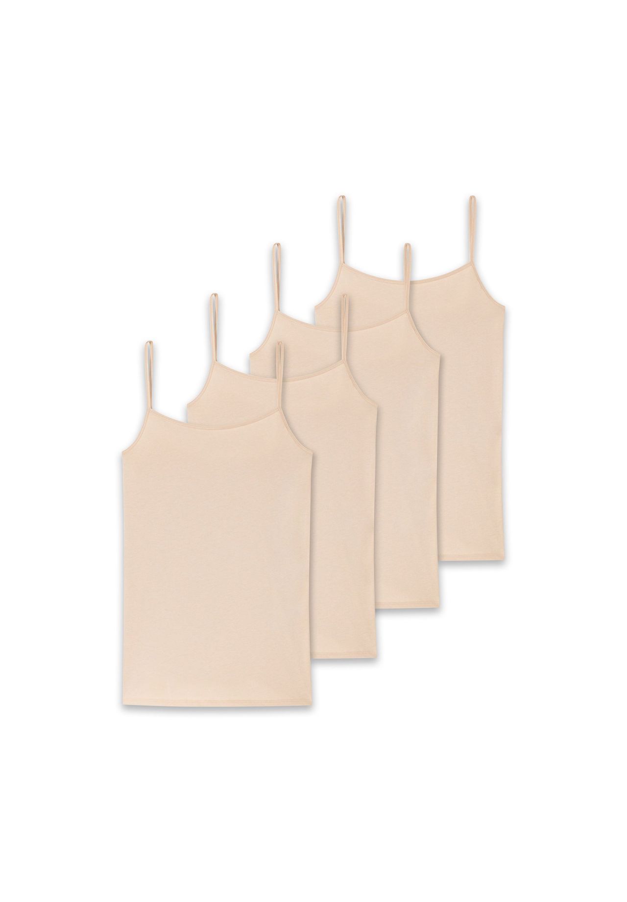 SCHIESSER Damen Spaghettitop 4er Pack - Single Jersey Serie 95/5 uni