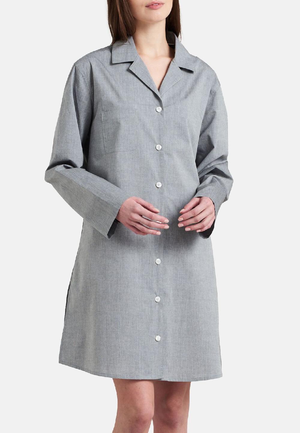 Seidensticker Nachthemd Langarm Chambray