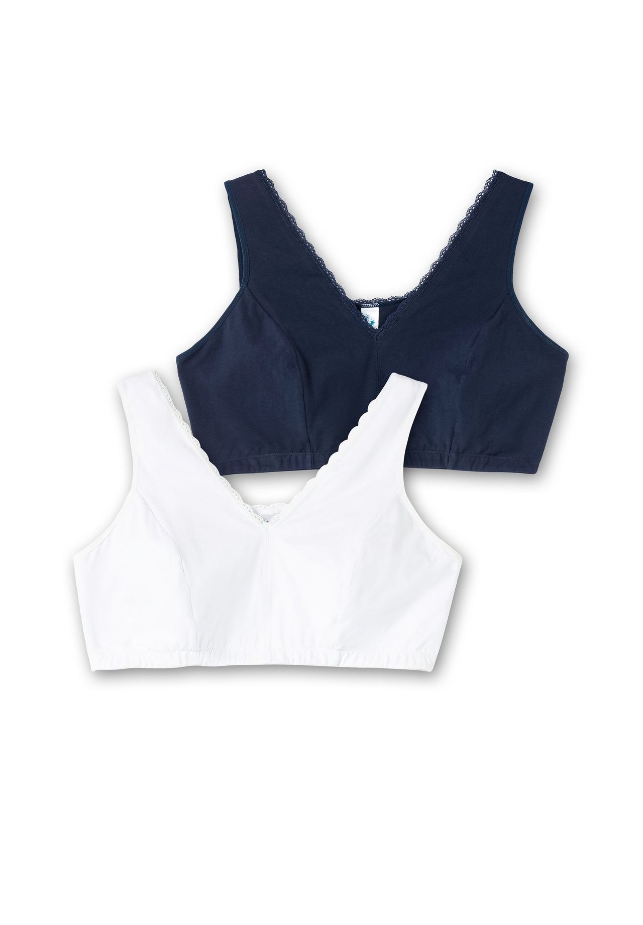 sheego BH ohne Bügel in Bustier-Form 2er Set atmungsaktiv