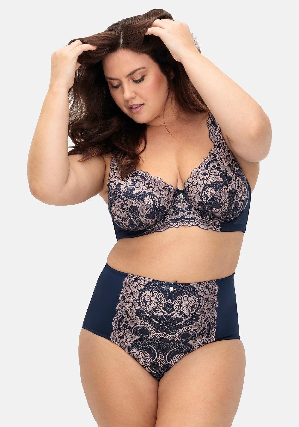 Sheego Bügel-BH Mit Floraler Spitze Und Seitlichen Stützen