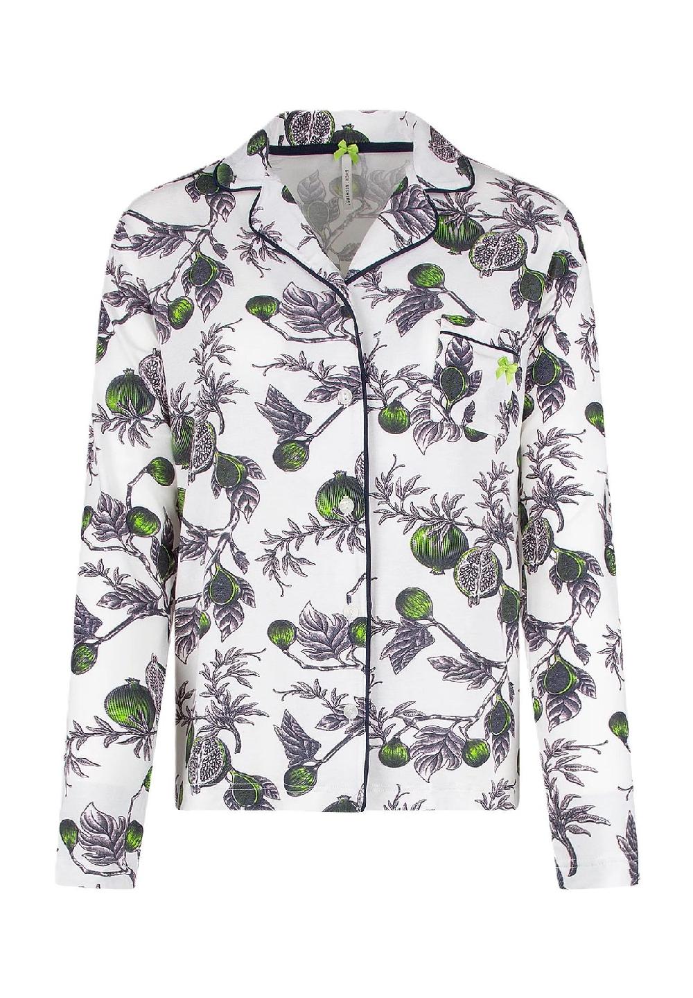 SHORT STORIES® Schlafanzug-Oberteil Reverskragen Paspeln für Damen