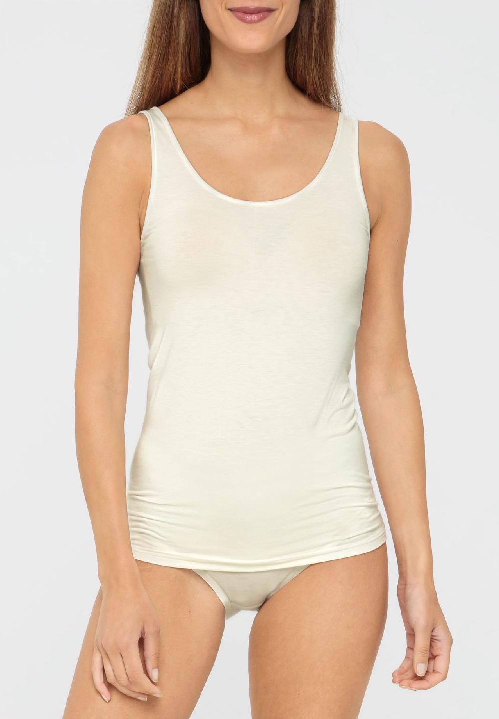 SYLVIA SPEIDEL. Bambus Unterhemd 2er-Pack U-Ausschnitt Für Damen